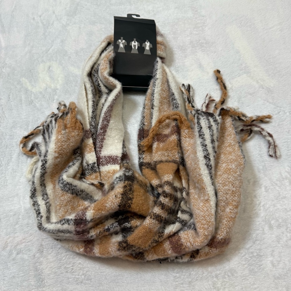 Cottagecore Striped Knit Oblong Scarf